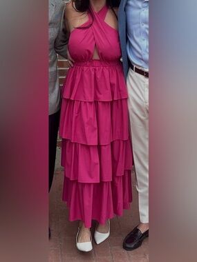 Endless Rose Fuchsia Tiered Ruffle Dress